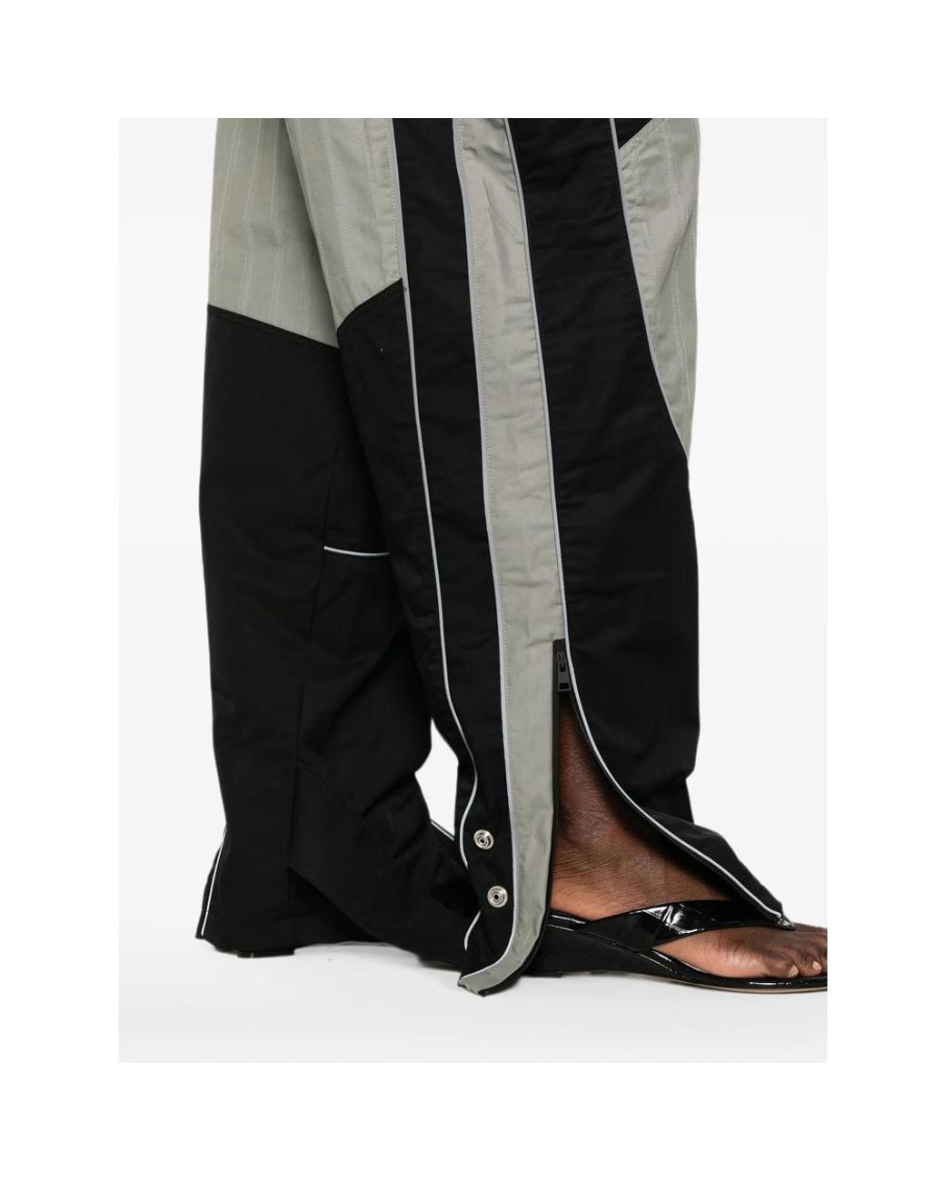 The Attico Gray Logo-Patch Trousers