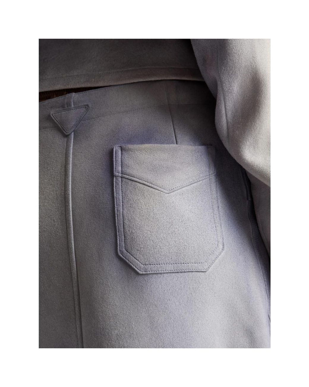 Prada Gray Button-Up Patch-Pocket Skirt