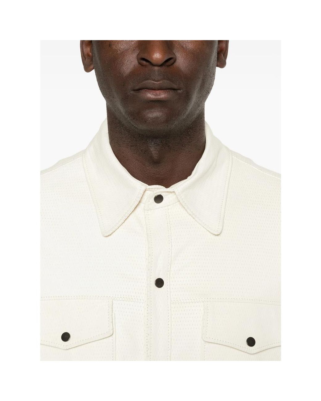 SANTORO White Pocket Button Jacket for men