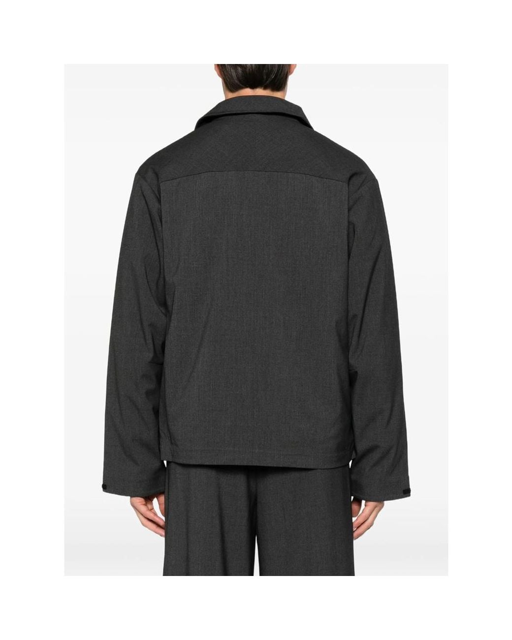 Hiking Patrol Black Asymmetric-Fastening Raglan-Sleeve Jacket for men