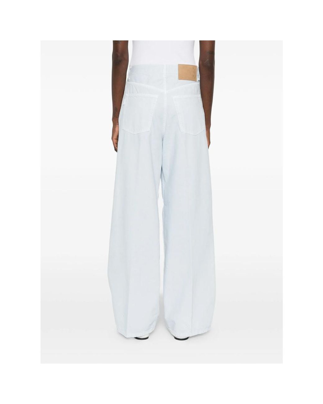 Haikure White Candy Twill 45 Pleated Jeans