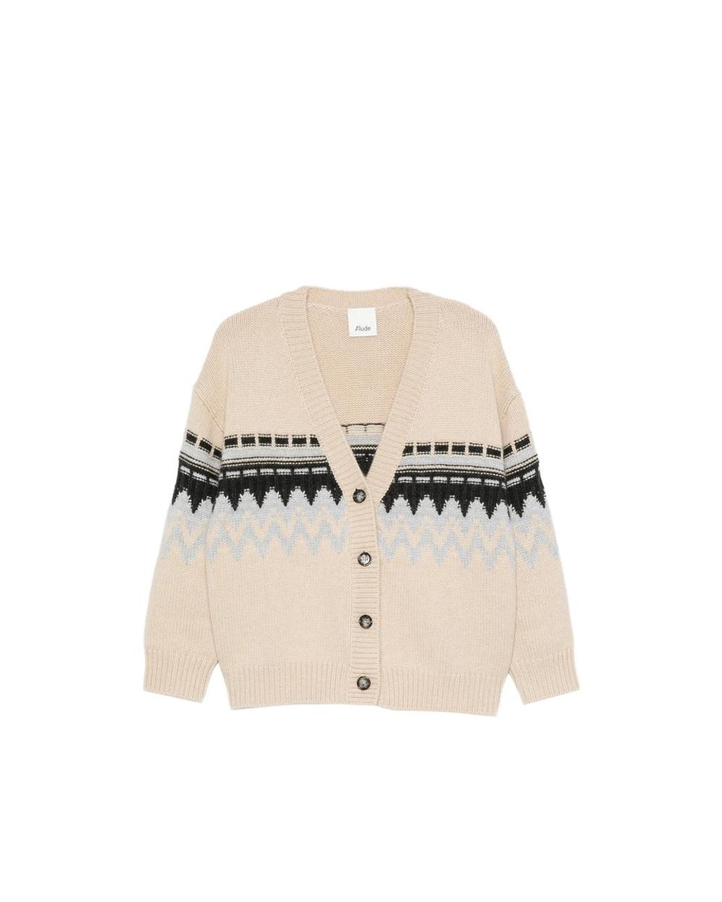 Allude Natural V-Neck Cashmere Cardigan
