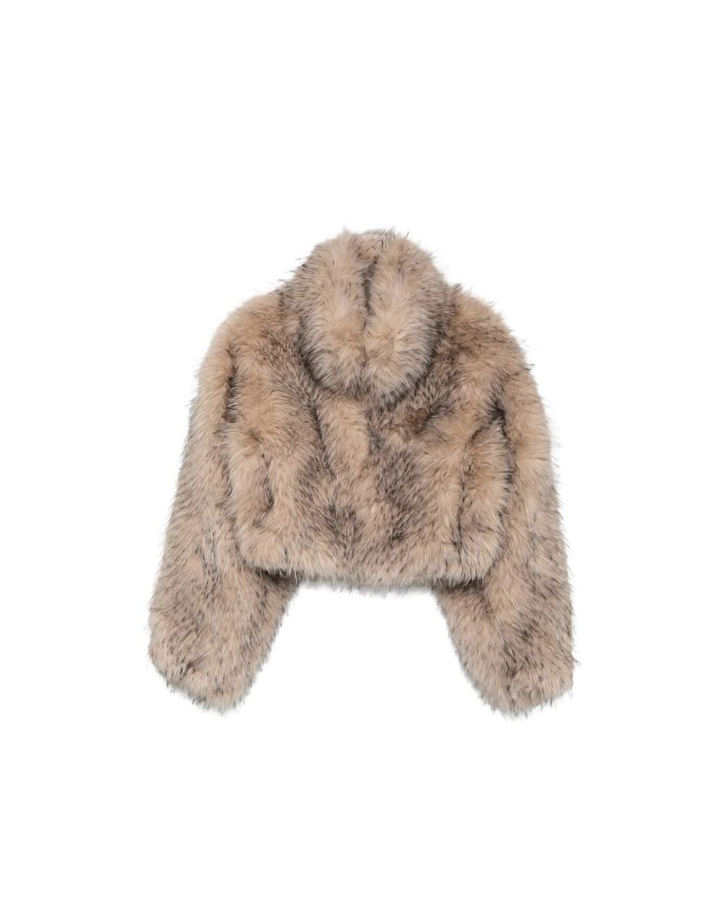 ROTATE BIRGER CHRISTENSEN Natural Faux-Fur Cropped Jacket
