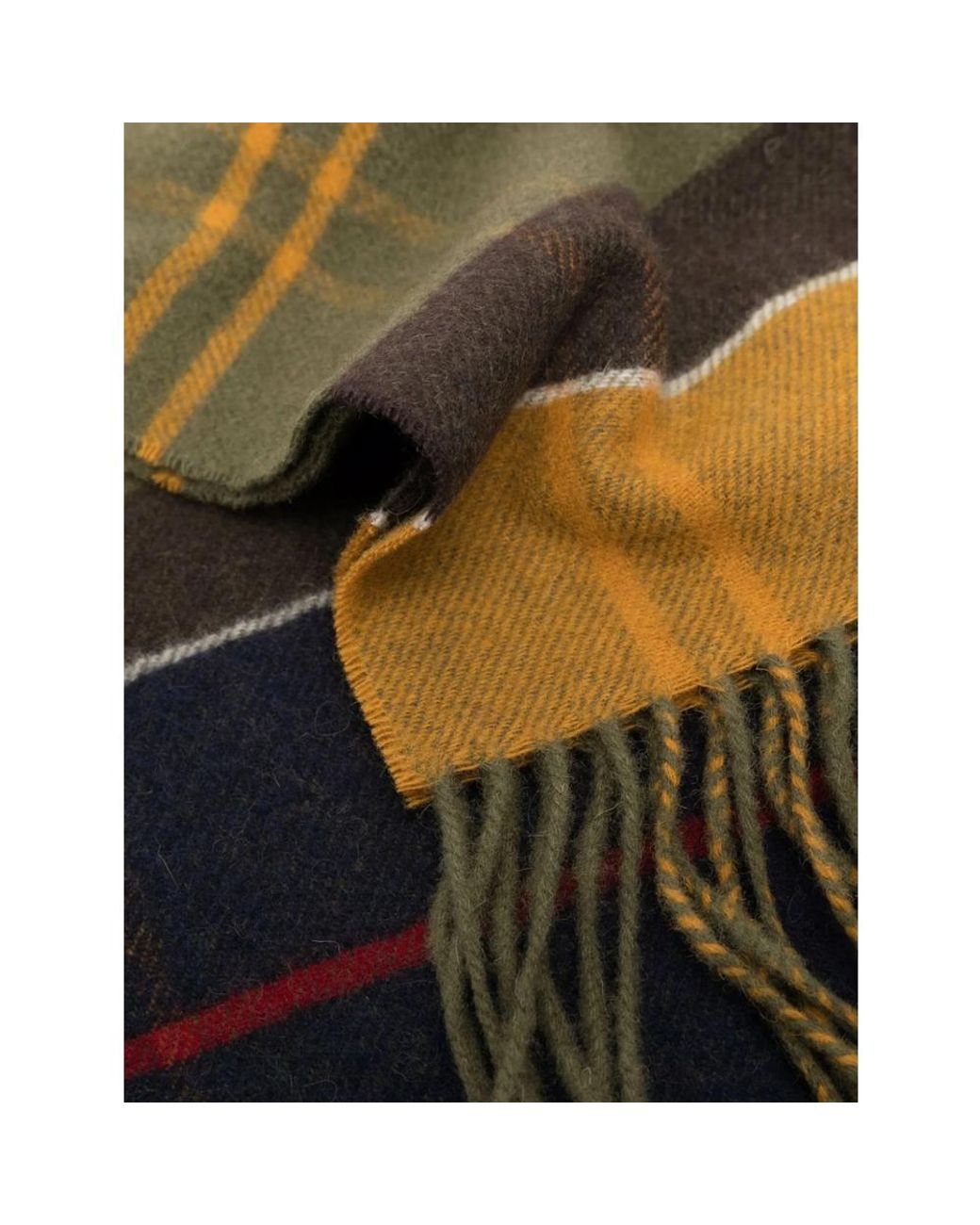 Barbour Blue Plaid-Check Print Scarf for men