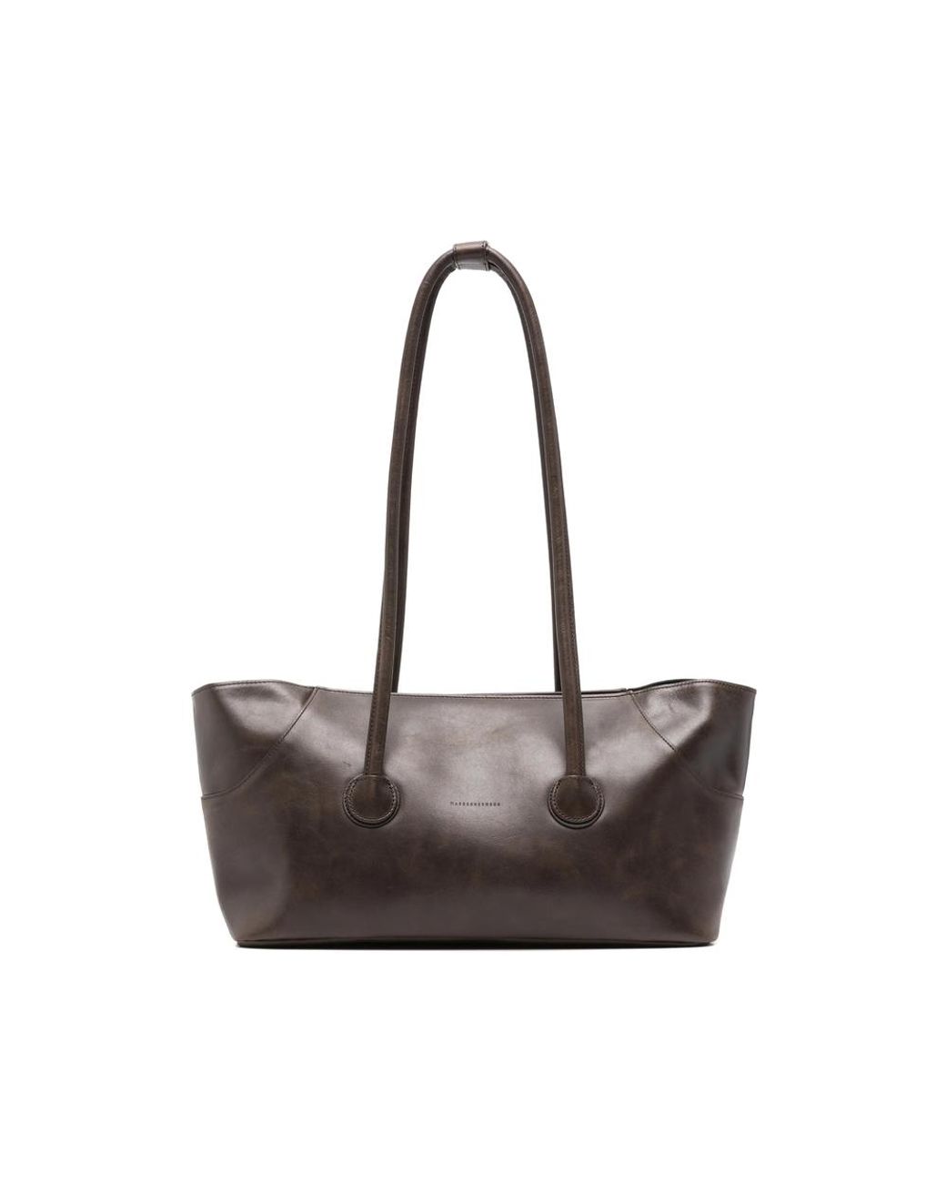 MARGE SHERWOOD Brown Boat Leather Shoulder Bag