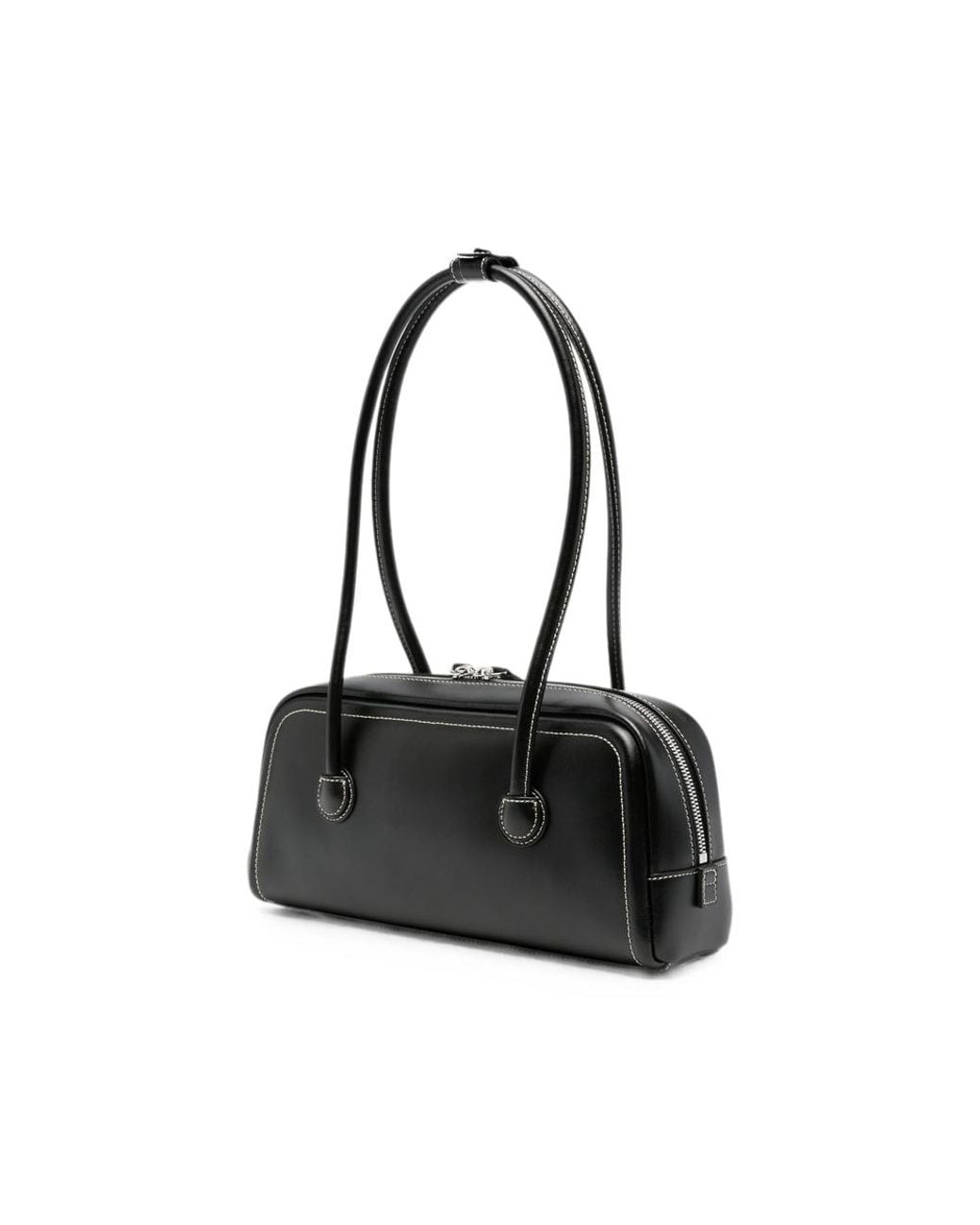 MARGE SHERWOOD Black Contrast-Stitch Logo-Embossed Tote Bag