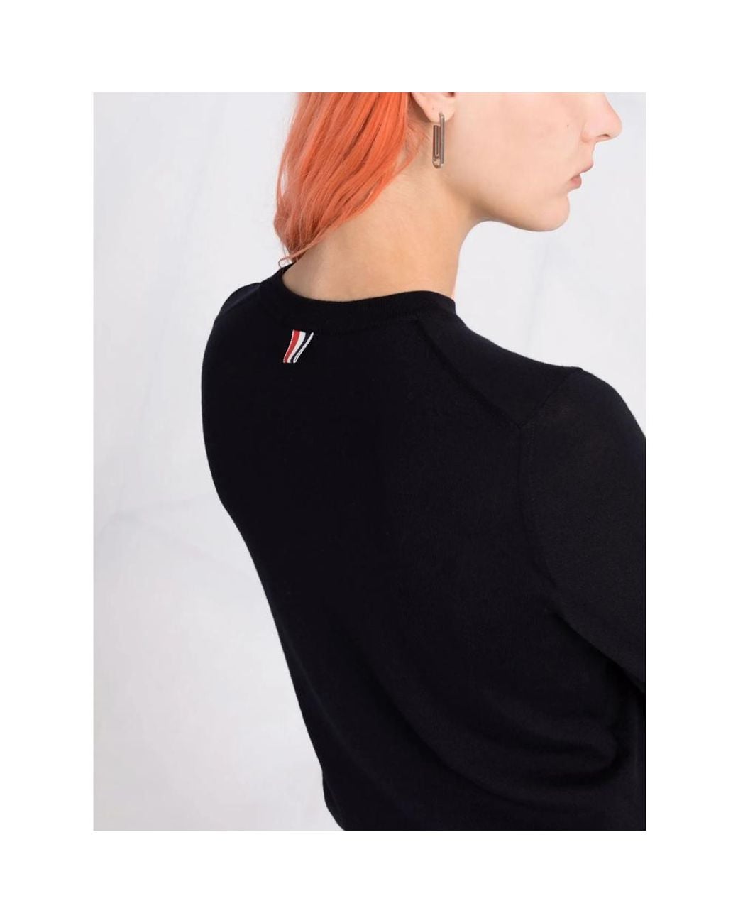 Thom Browne Black Merino Wool 4-Bar Relaxed Fit Pullover