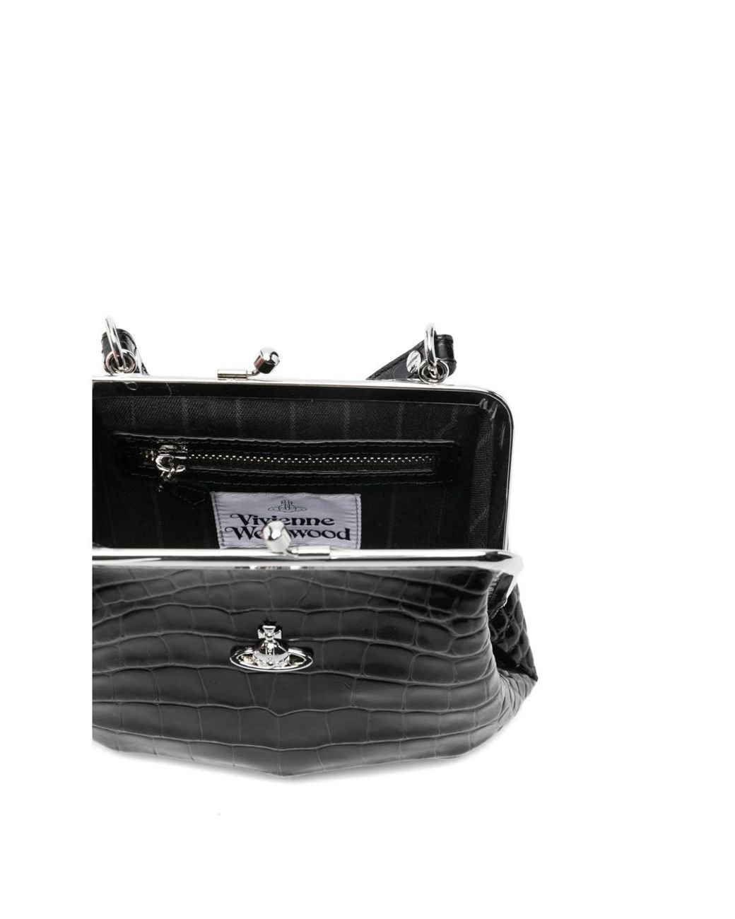 Vivienne Westwood Black Granny Frame Clutch Bag