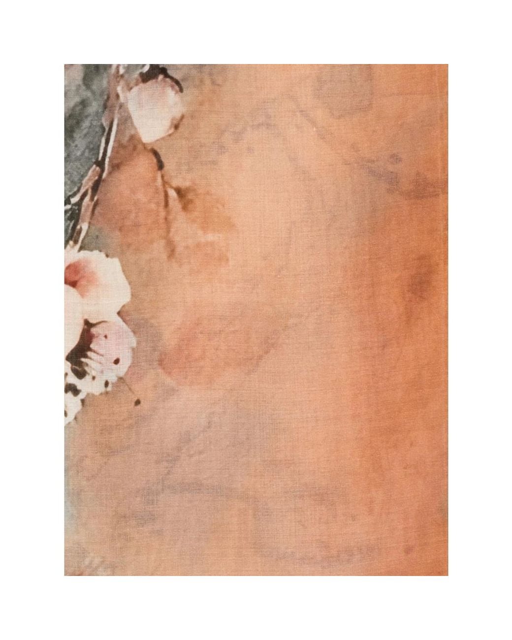 D'Aniello Orange Floral Print Scarf