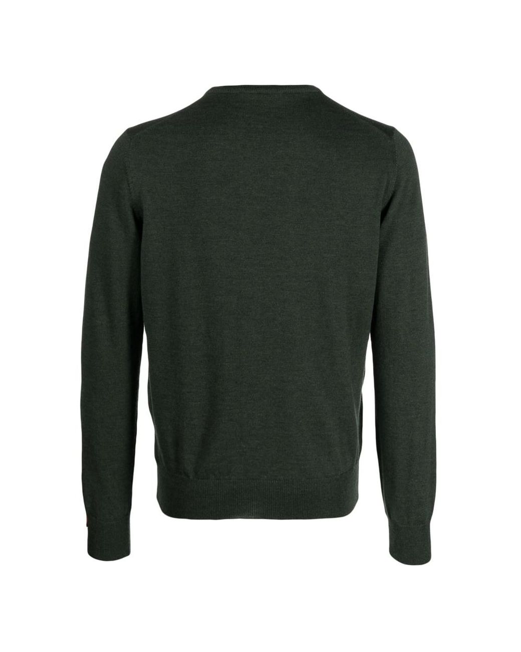 La Fileria Green Virgin-Wool Fine-Knit Jumper for men