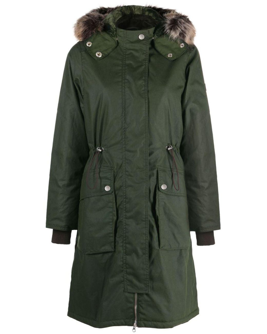 Barbour Fauxfur Trimmed Hood Parka in Green Lyst