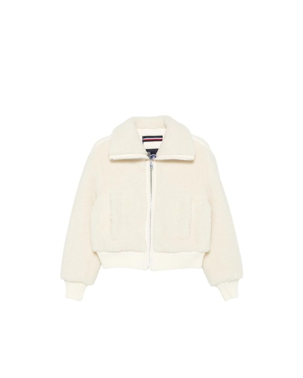 Fusalp White Mesly Shearling-Texture Zip-Up Jacket