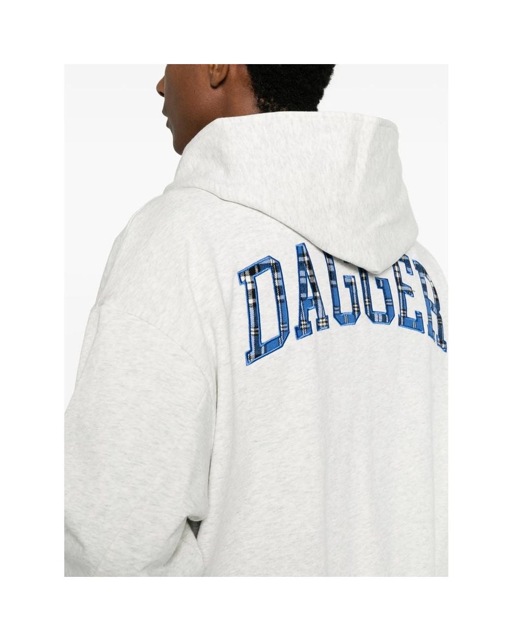 DAGGER White Reversible Logo-Patch Hoodie for men