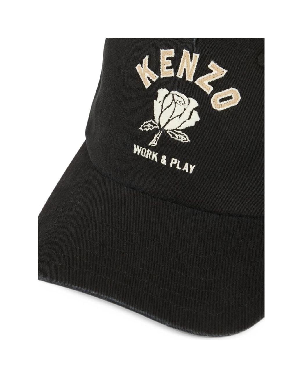 KENZO Black Work And Play Cotton Cap for men