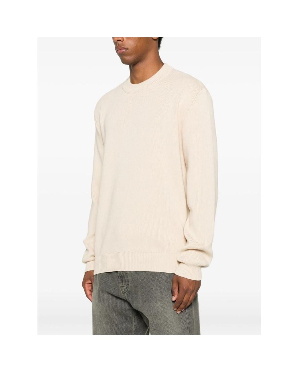 Golden Goose Deluxe Brand Natural Crew Neck Sweater With 'Golden' Lettering On The Back for men