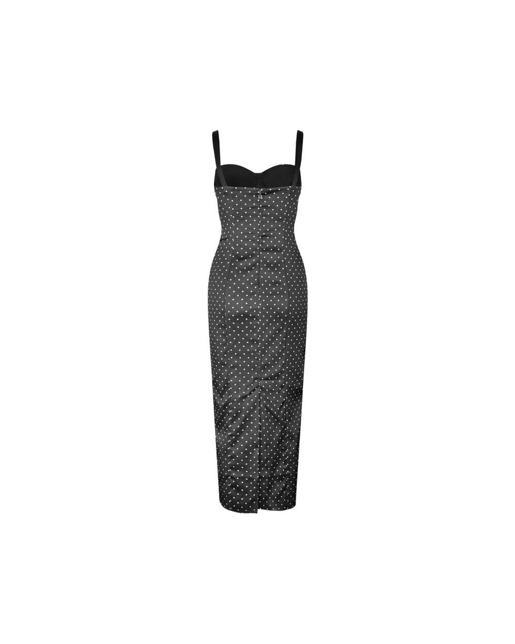 ROTATE BIRGER CHRISTENSEN Black Satin Midi Bustier Dress