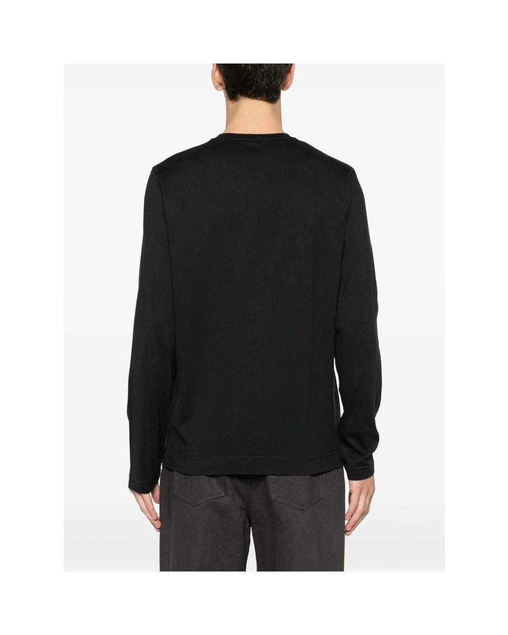 Fedeli Black Long-Sleeve T-Shirt for men
