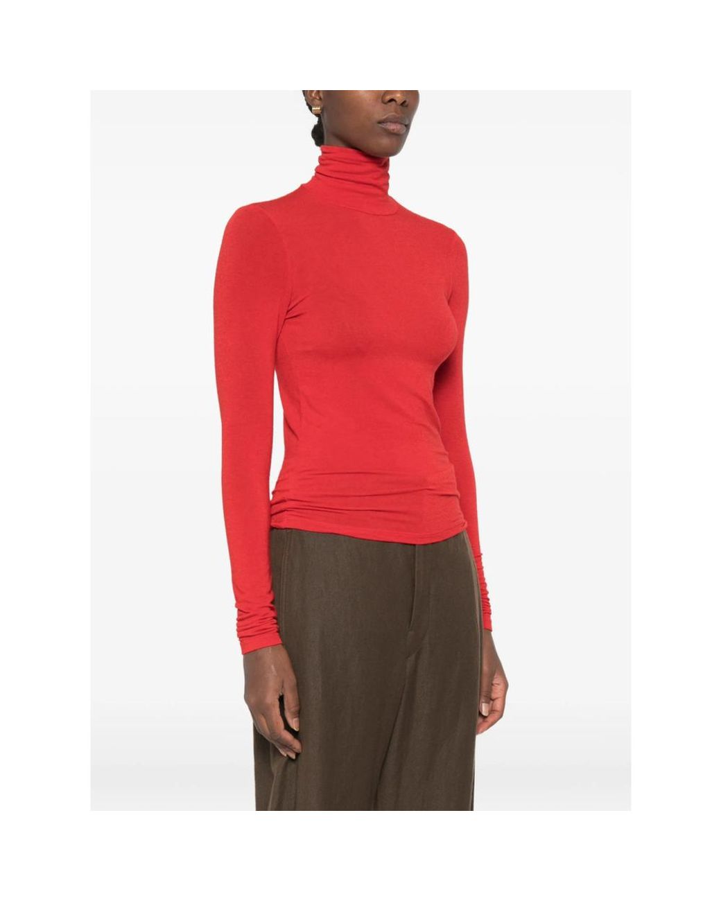 Tela Red Matilde Roll-Neck Long-Sleeve Top