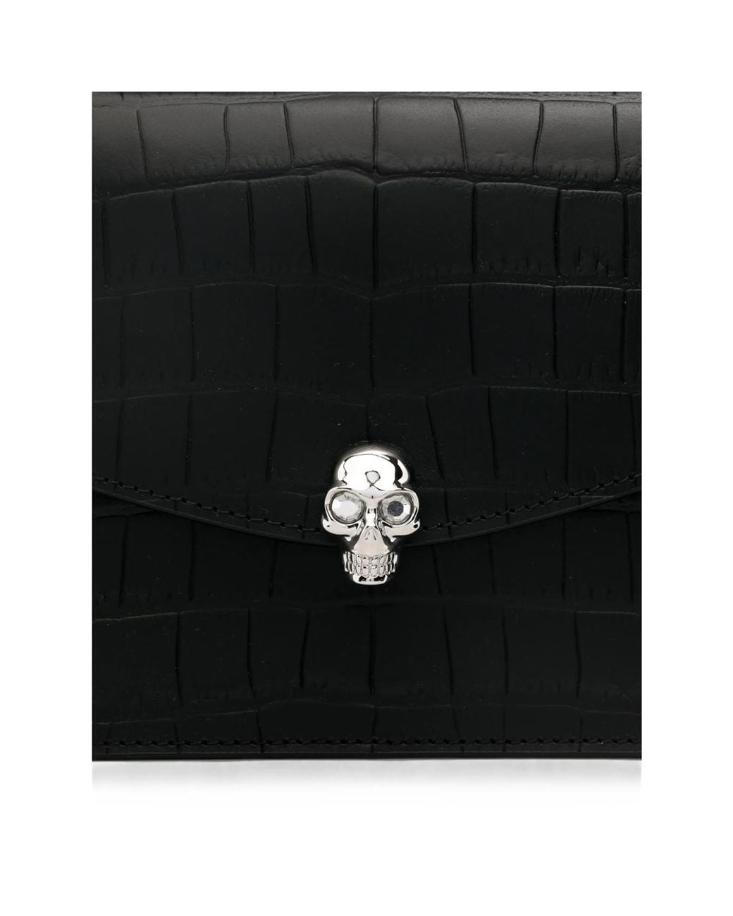 McQueen Black Skull Top Handle Bag