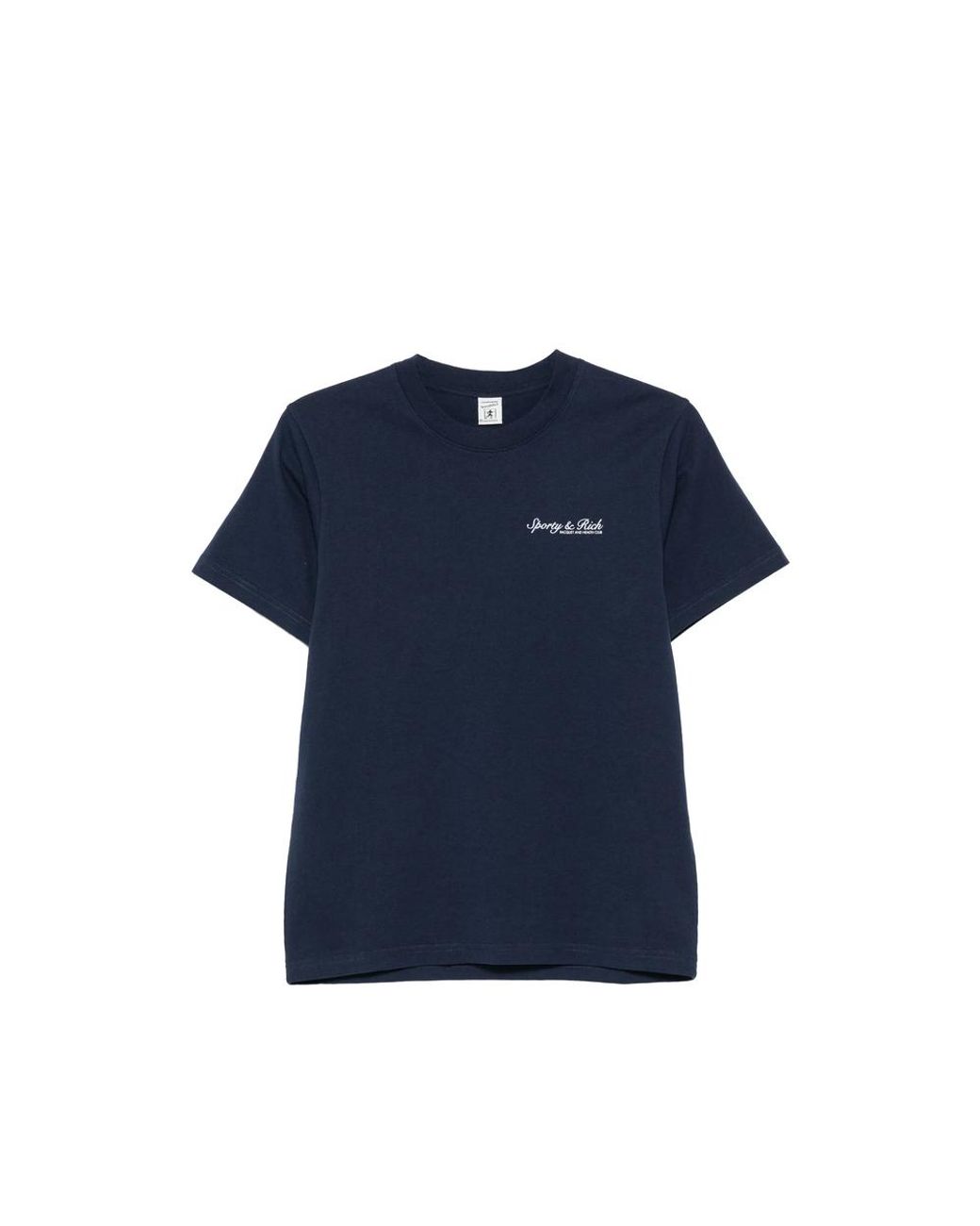 Sporty & Rich Blue Syracuse Logo-Print Cotton T-Shirt
