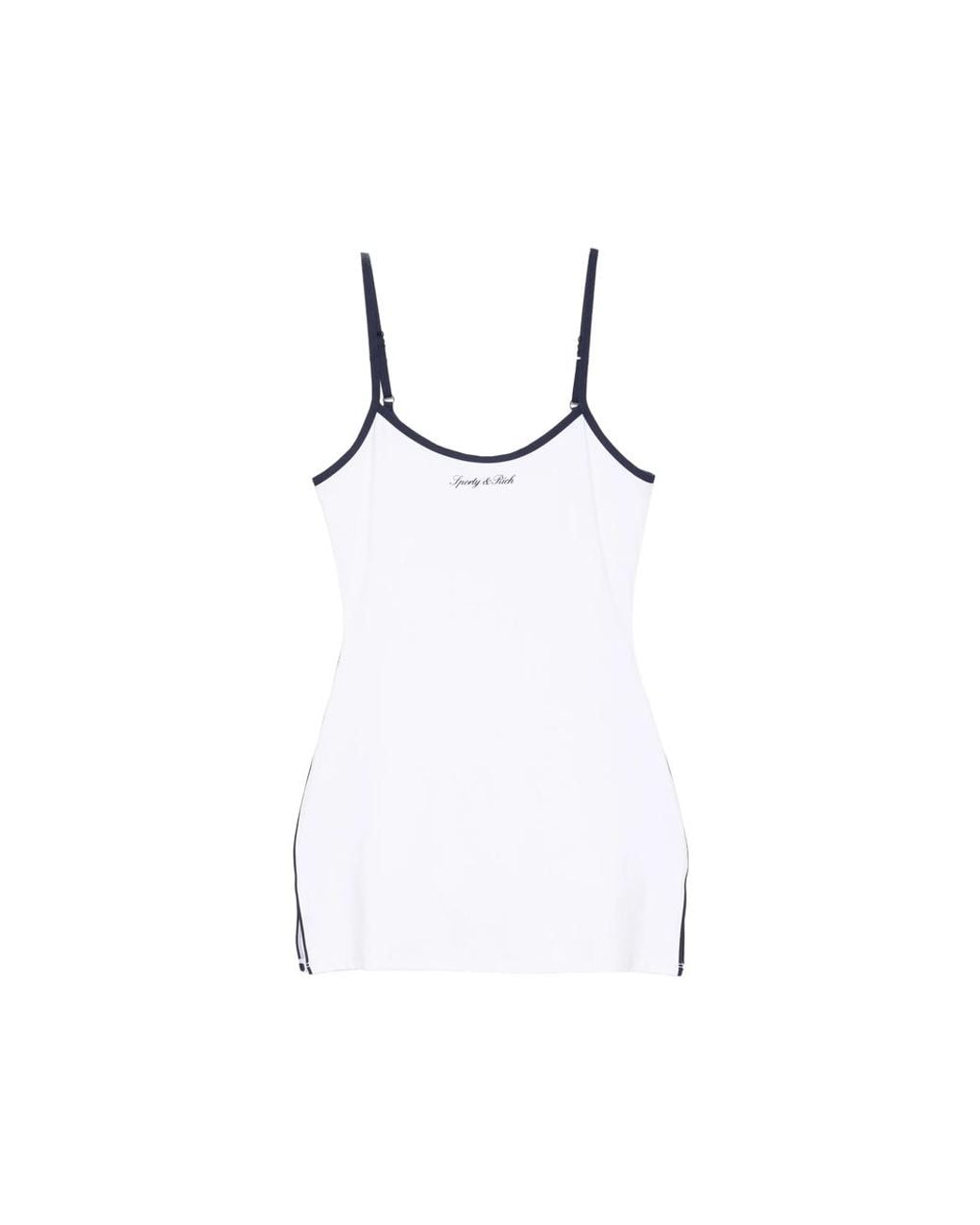 Sporty & Rich White Logo-Print Mini Dress