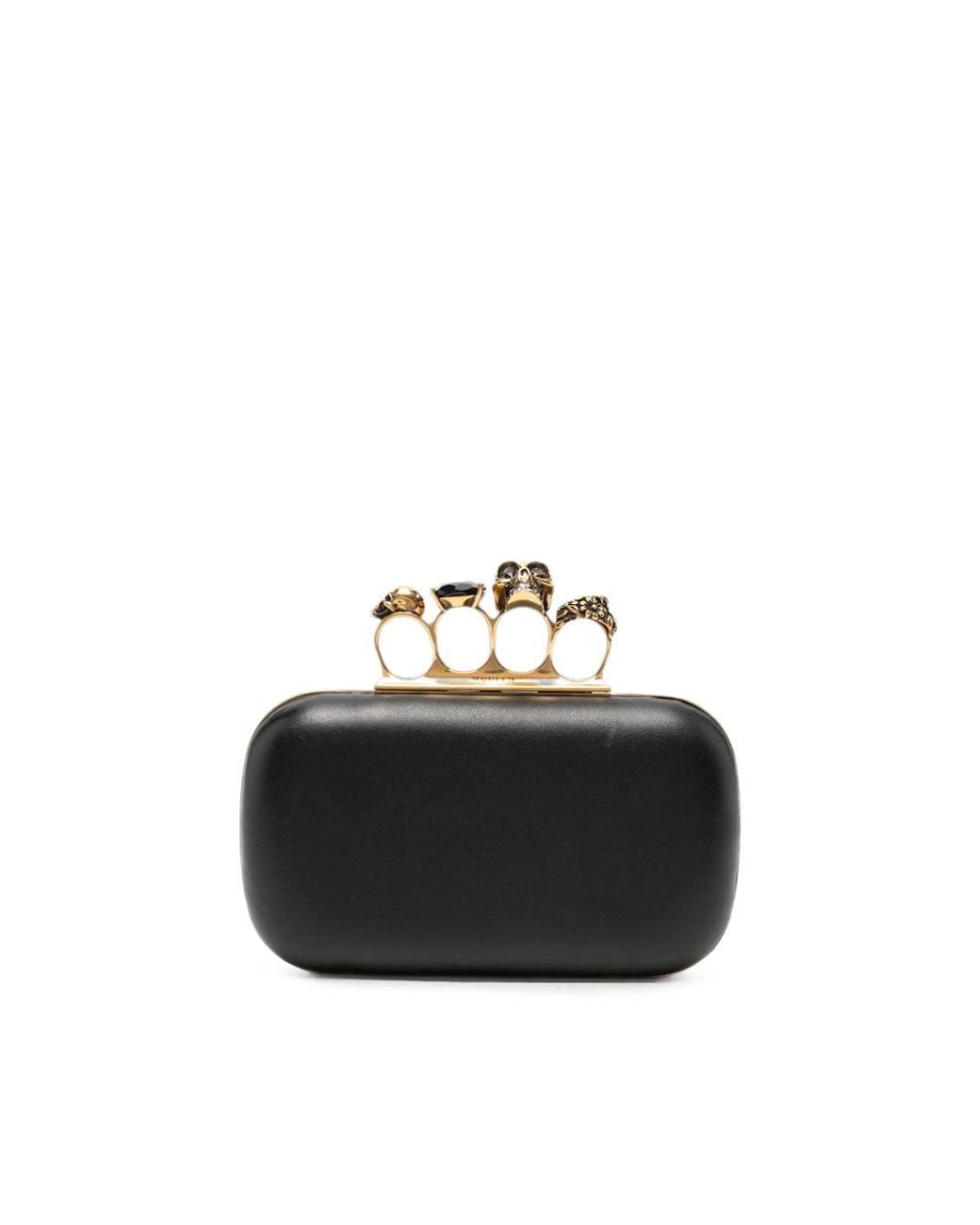 McQueen Black Knuckle Clutch With Chain