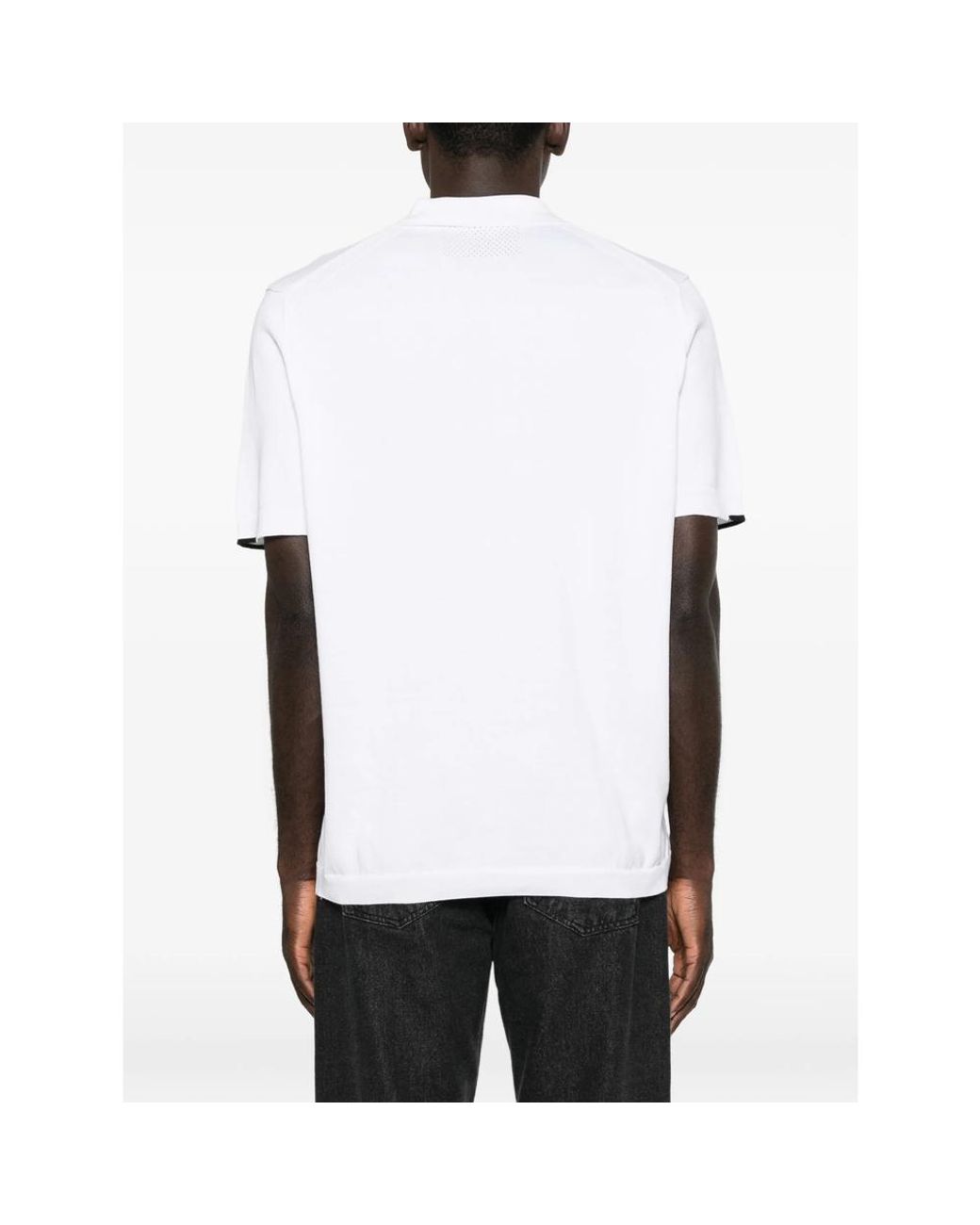 Boss White Ever-X Zip-Fastening Logo-Print Polo Shirt for men