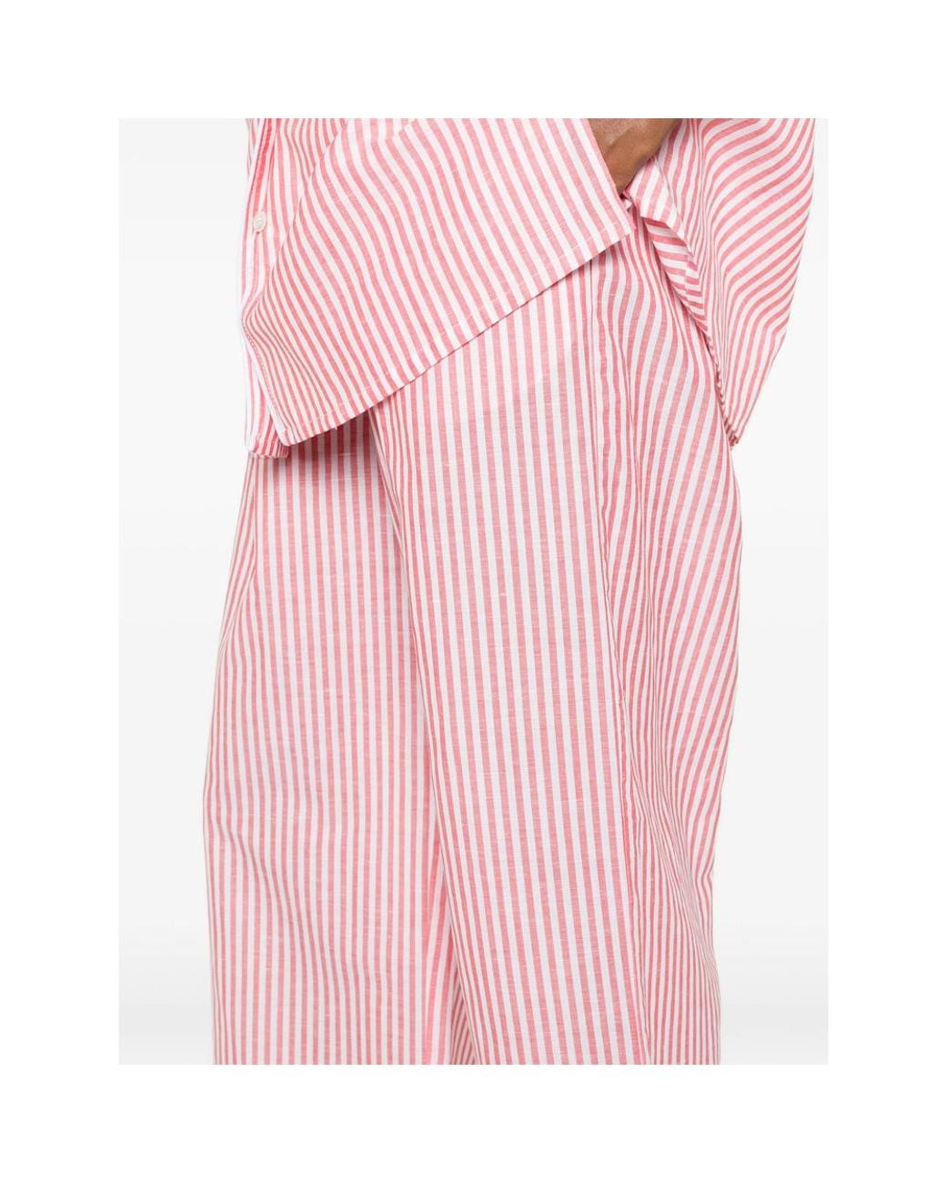 Riviera Pink Striped-Pattern Pants
