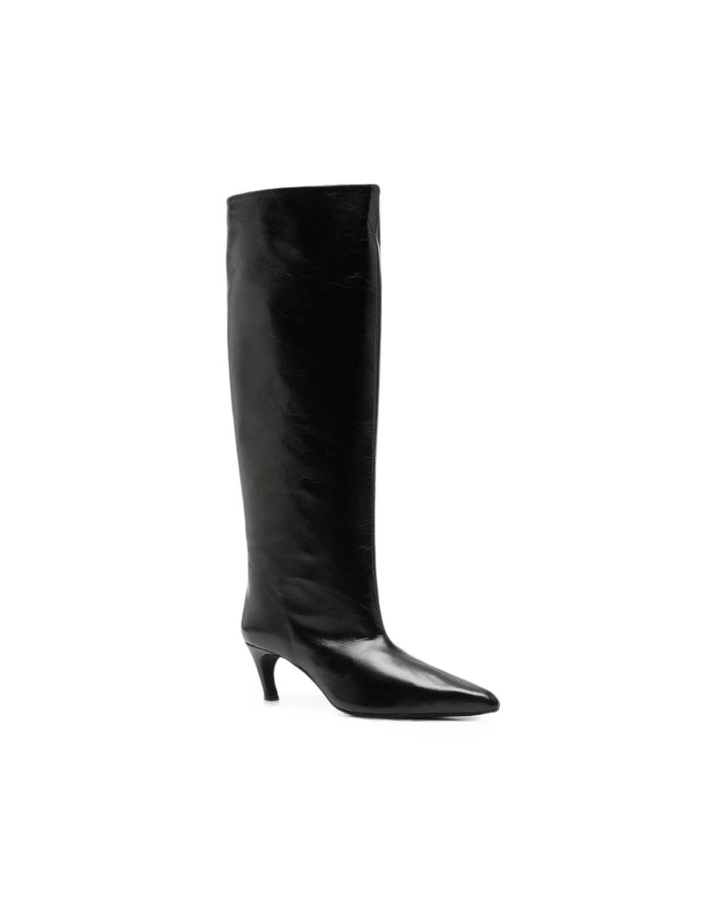 Poeve Black Pathos Pointed-Toe Knee-High Boots