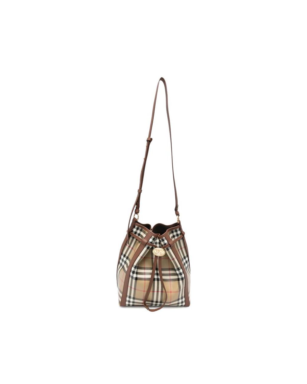 Burberry Metallic Small Check Bucket Bag