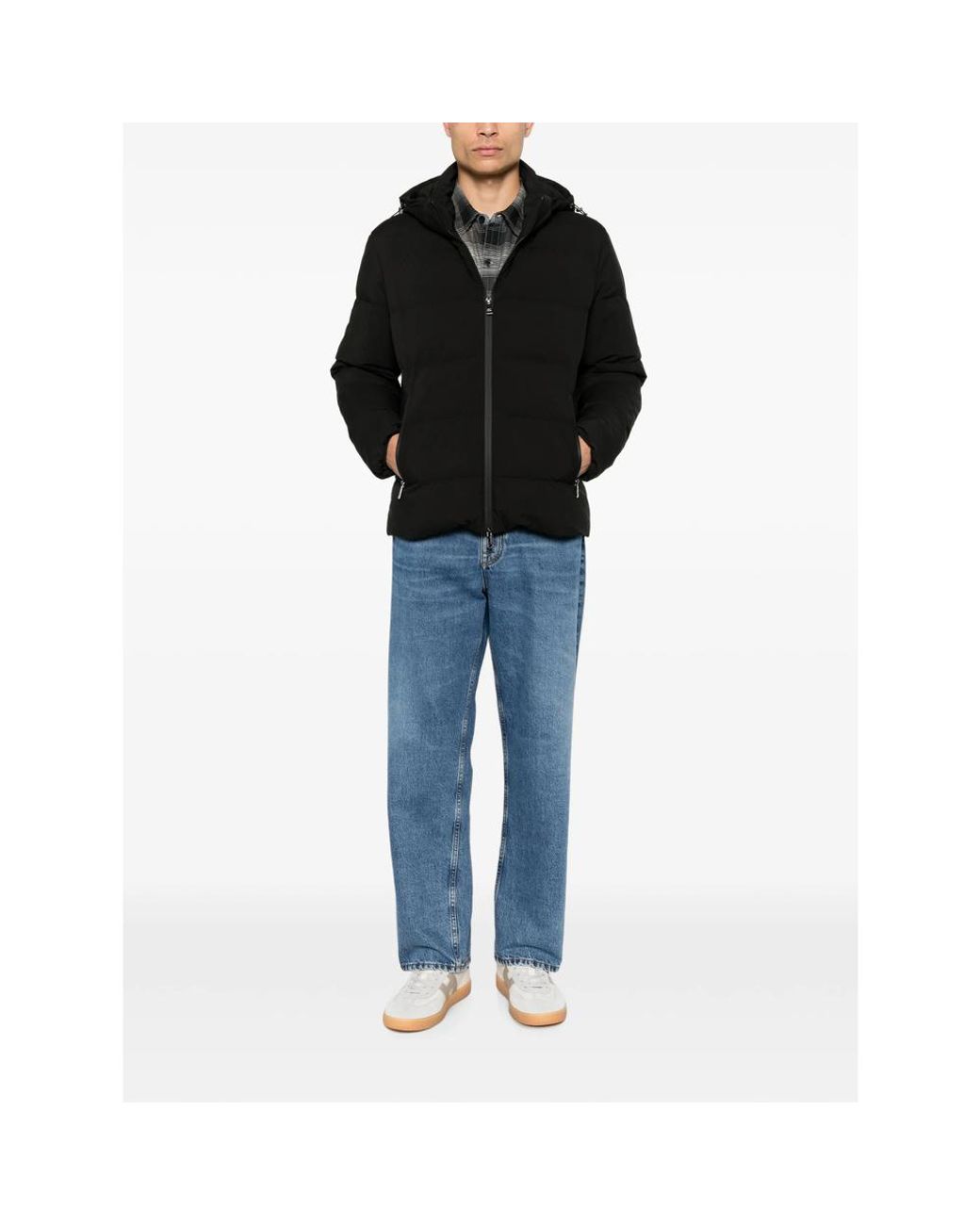 Paul & Shark Black Hooded Padded Jacket for men