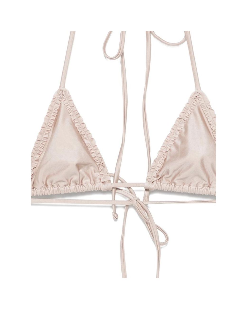 Frankie's Bikinis White Nick Ruffled Triangle Bikini Top