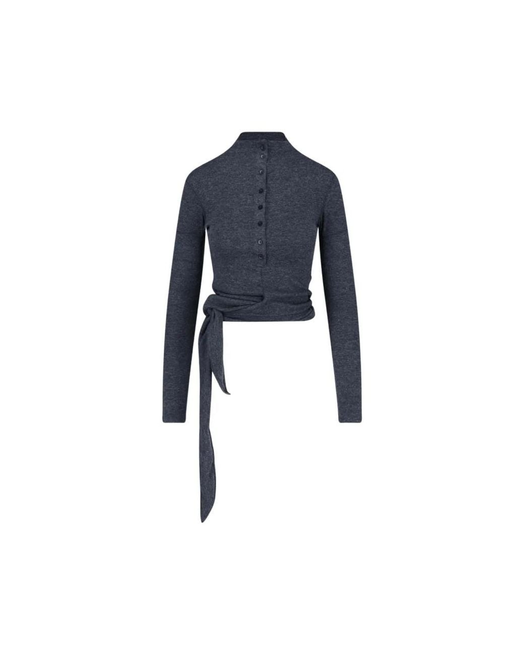 Low Classic Blue Button-Up Wrap-Tie T-Shirt