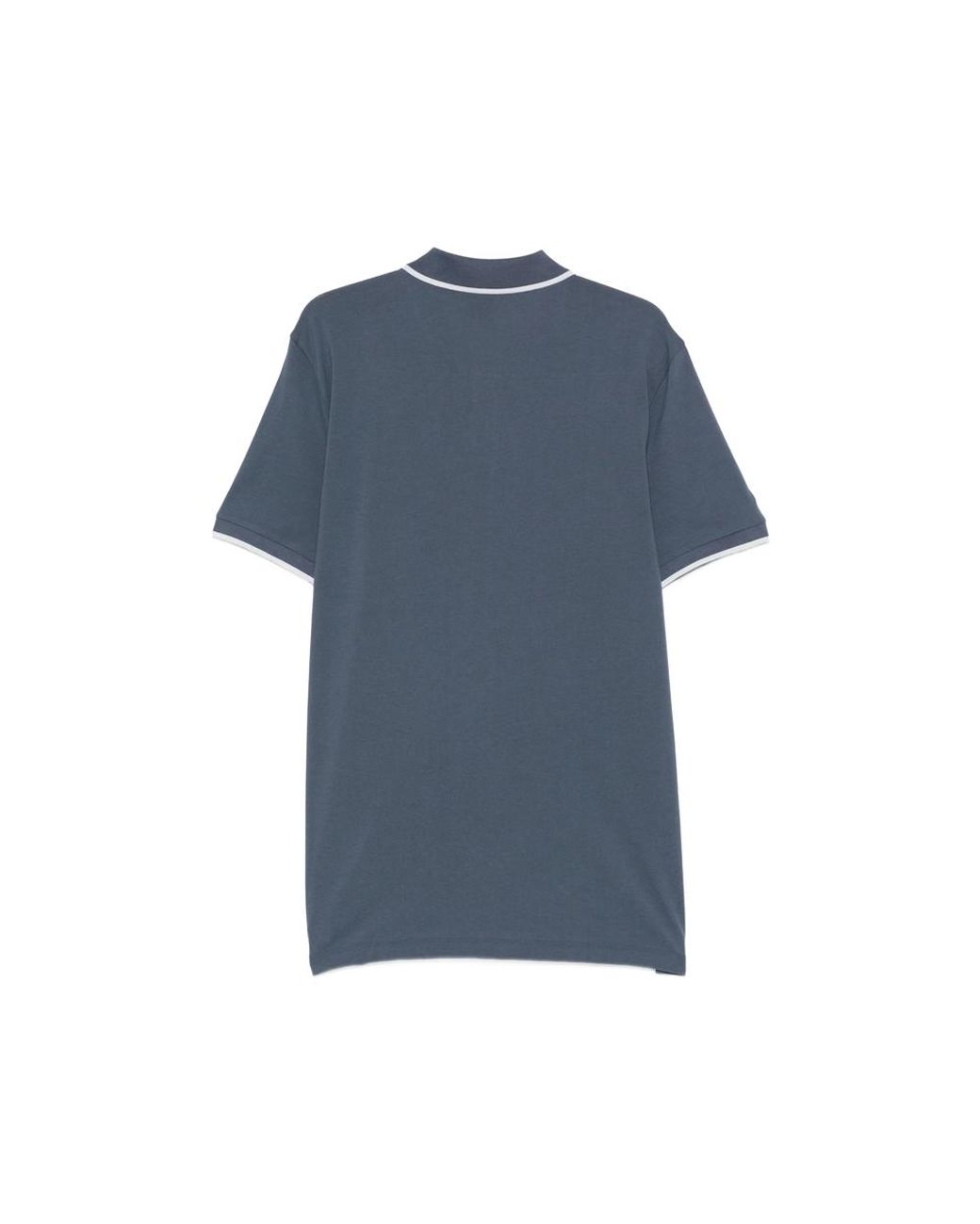 Boss Blue Cotton-Piqué Polo Shirt With Contrast Tipping for men