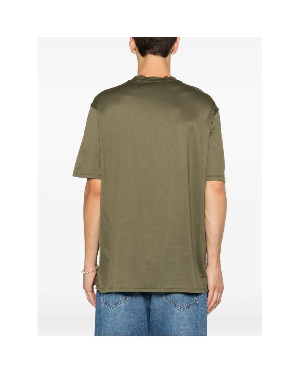 Emporio Armani Green Logo-Print Short-Sleeve T-Shirt for men
