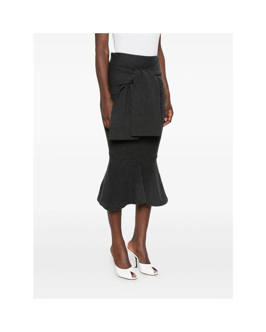 Jacquemus Black The Fiocco Tie-Fastening Flounce-Hem Skirt