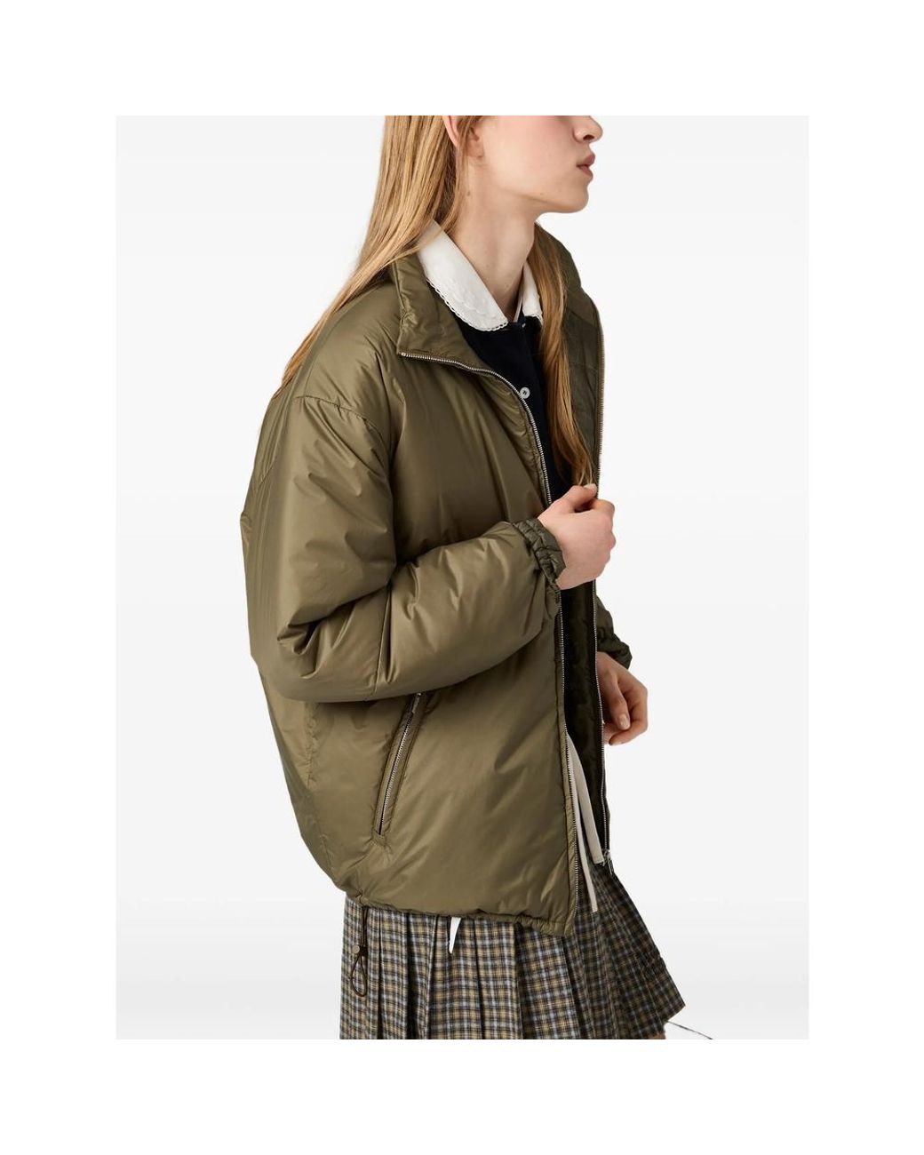 Miu Miu Green Medium-Weight Ripstop Down Jacket