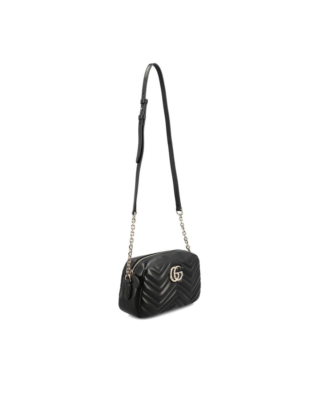 Gucci Black Small Gg Marmont Leather Cross Body Bag