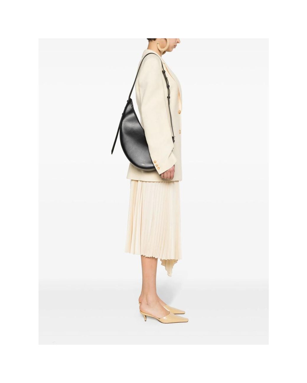 Soeur Black Winona Asymmetrical Leather Shoulder Bag