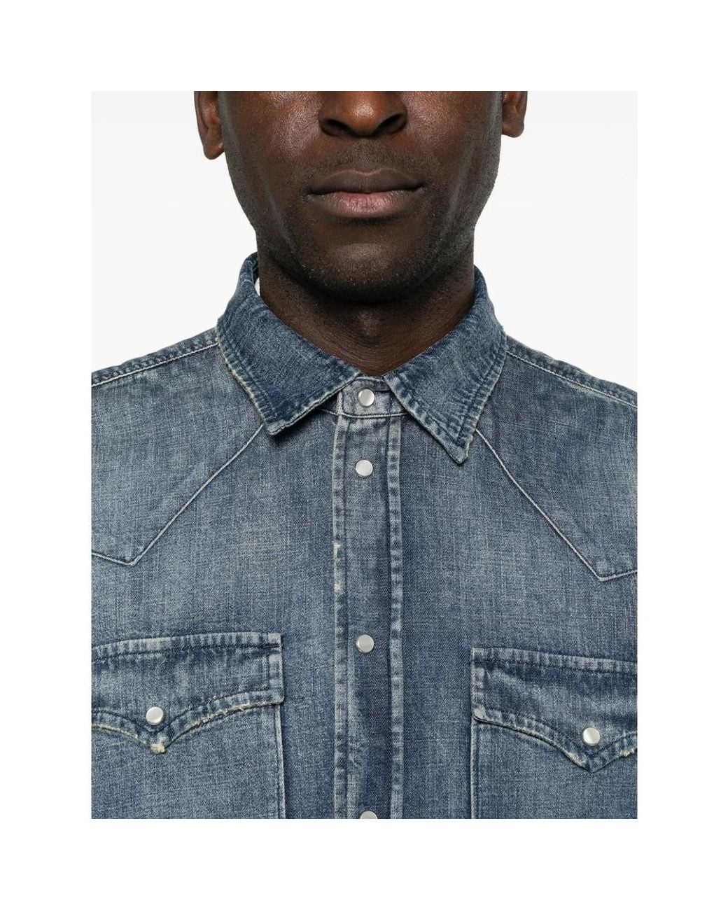 Dondup Blue Western Denim Shirt for men