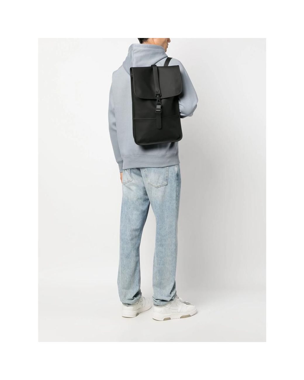 Rains Black Mini W3 Carabiner-Fastening Backpack