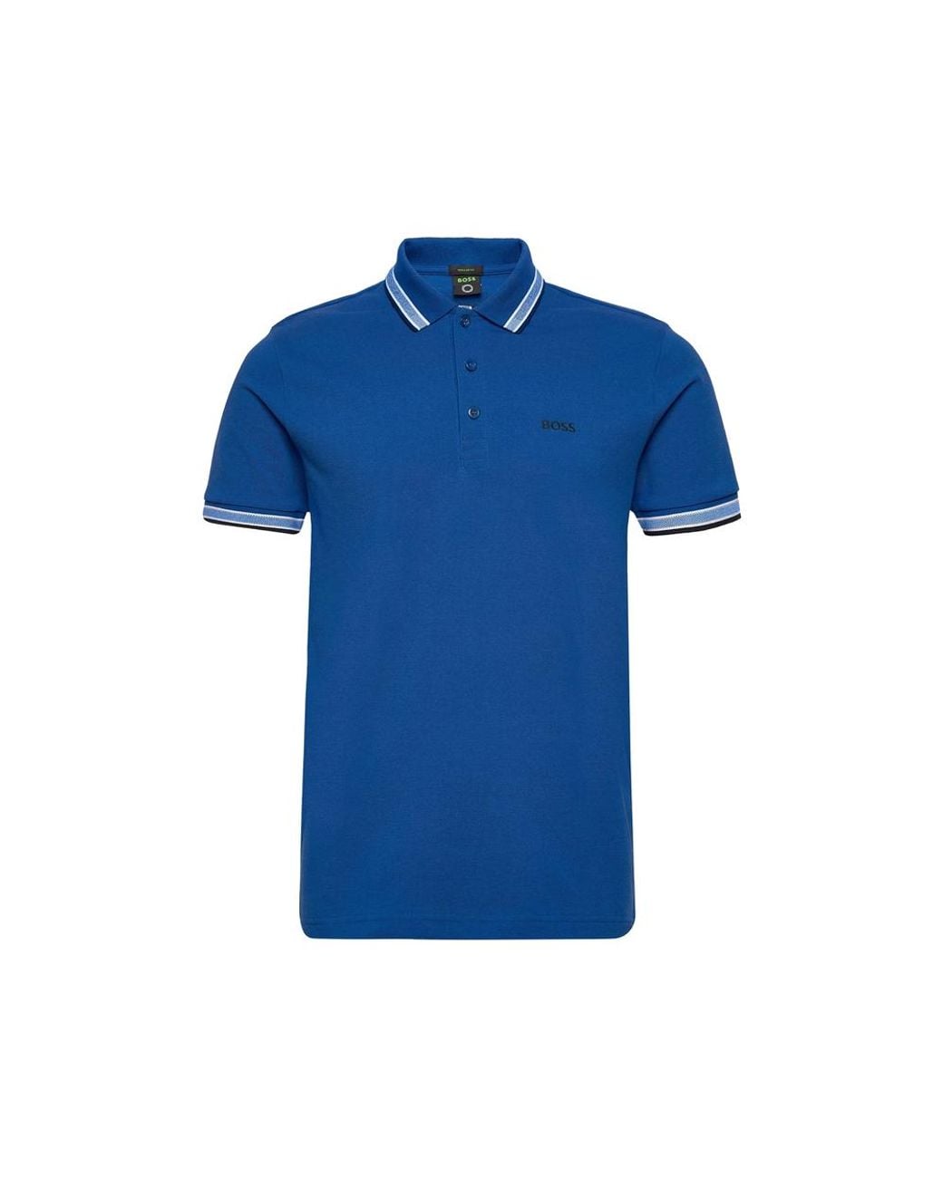 Boss Blue Contrast-Trim Polo Shirt for men