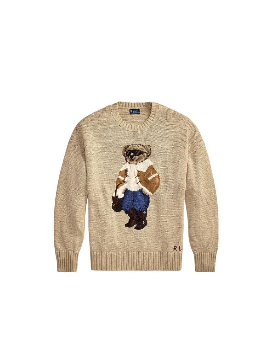 Ralph Lauren Natural Polo Bear Intarsia-Knit Sweater