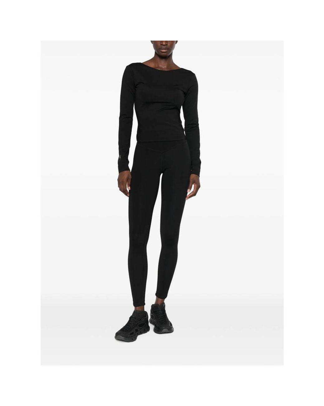 MACRON Black Scoop-Back Performance Top