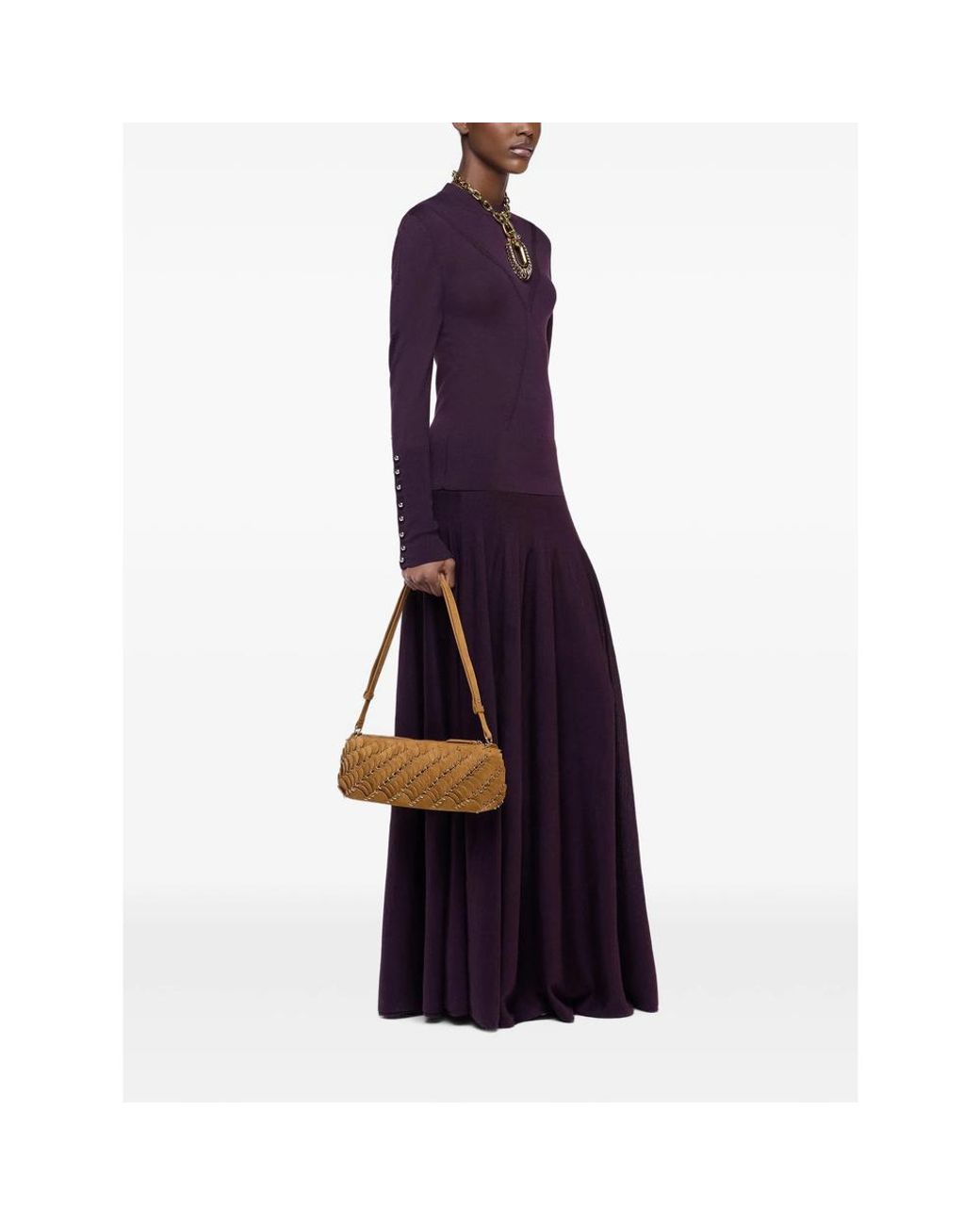 Rabanne Purple Wool Long-Sleeve Sweater
