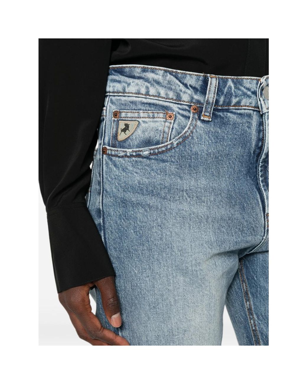 Lois Blue Washed Straight-Leg Denim Jeans