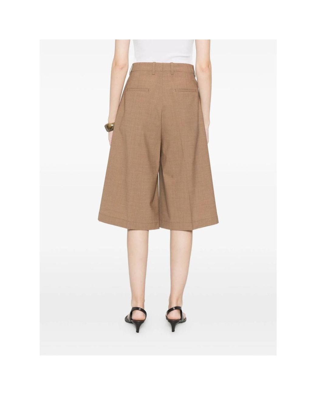 Berwich Natural Linda Pleated Shorts