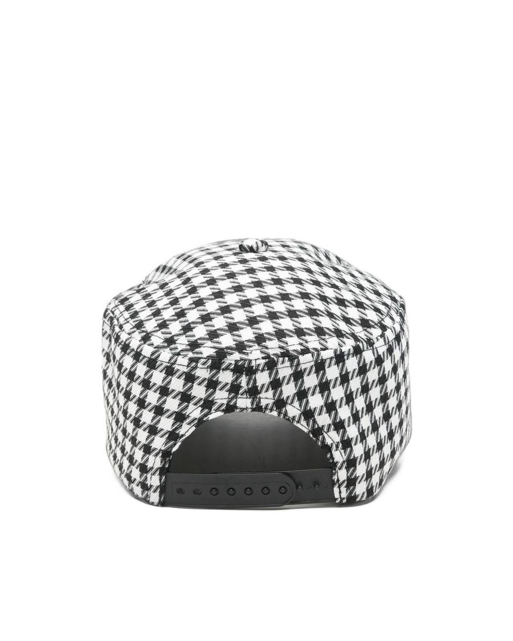 PDF White Check-Pattern Logo-Patch Baseball Cap for men