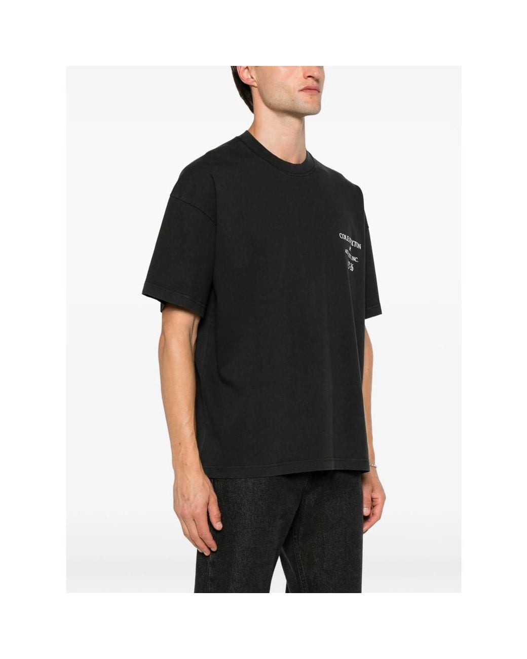 Cole Buxton Black Logo-Print T-Shirt for men