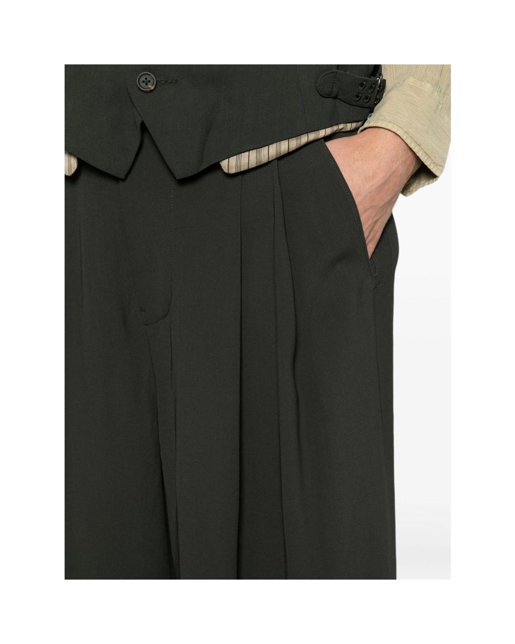 Ziggy Chen Black Pleated Palazzo Pants